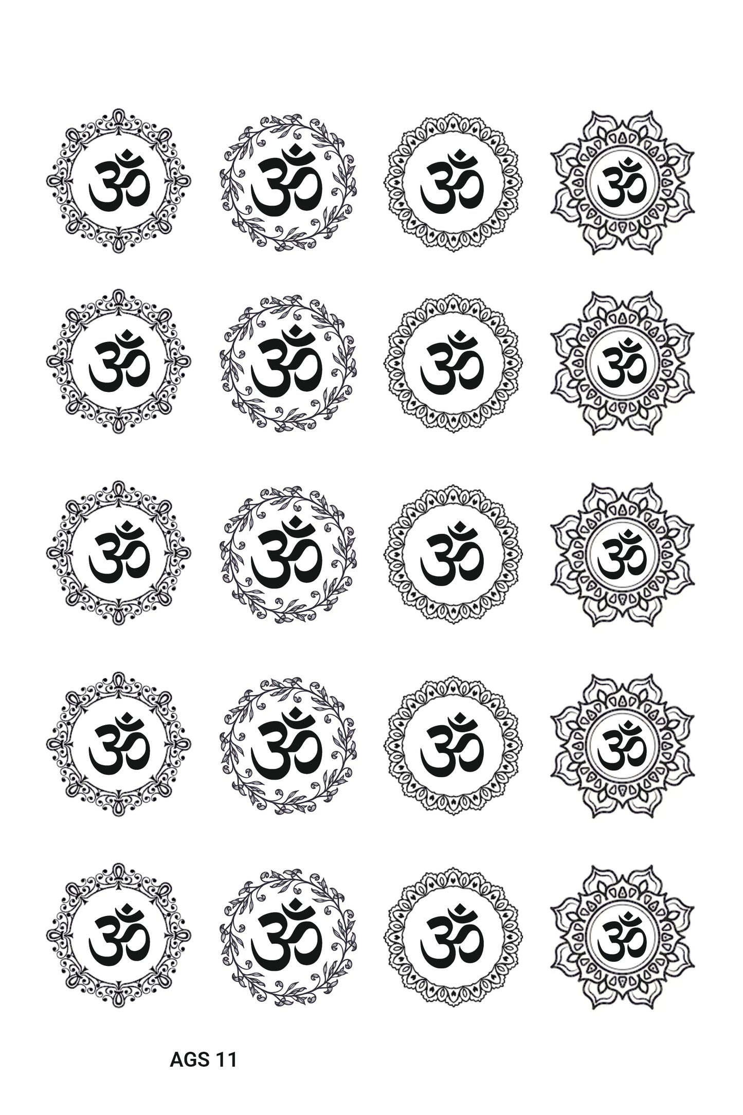 All God Symbols 11 A5 Size