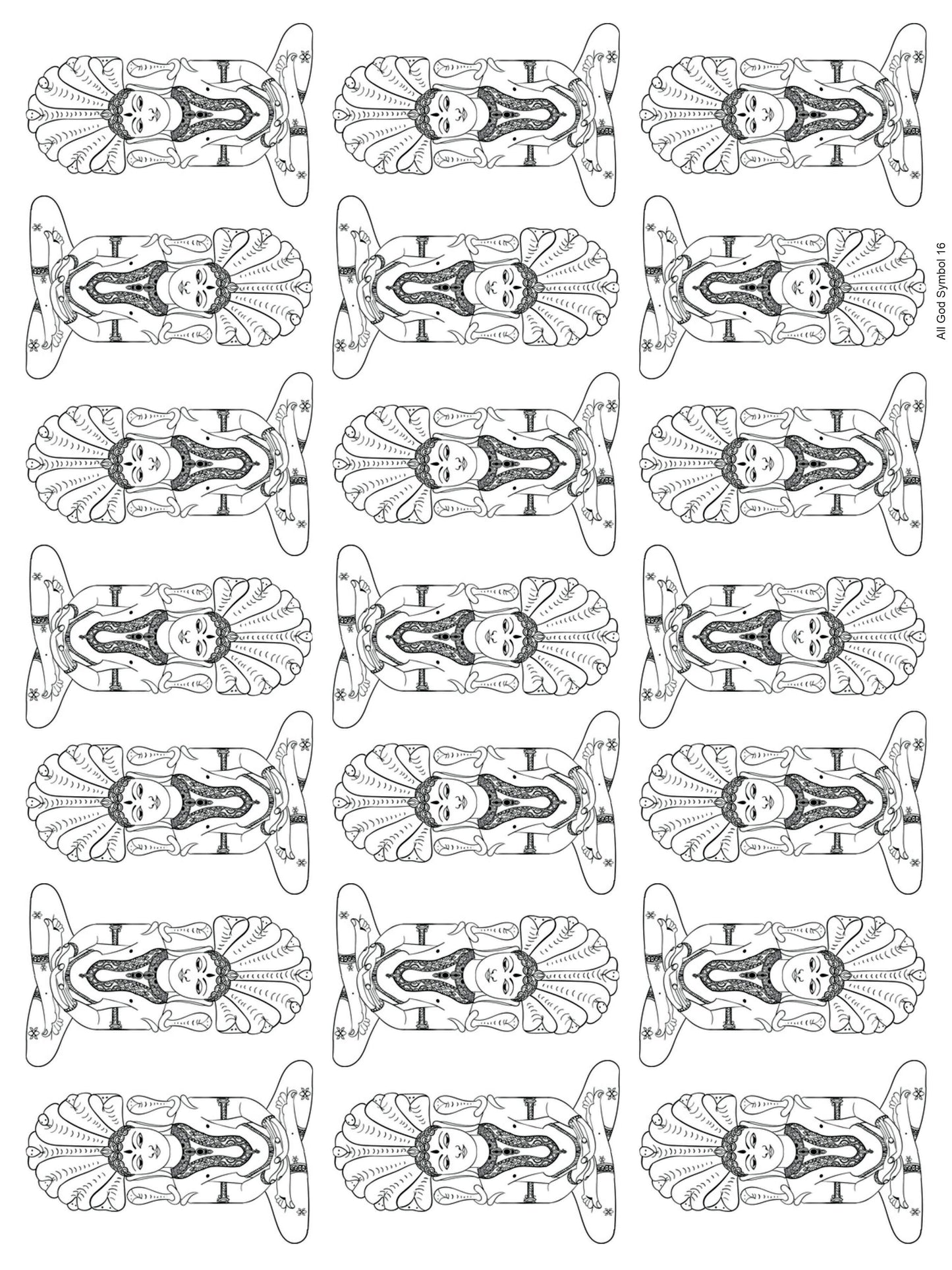 All God Symbols 16 A4 Size