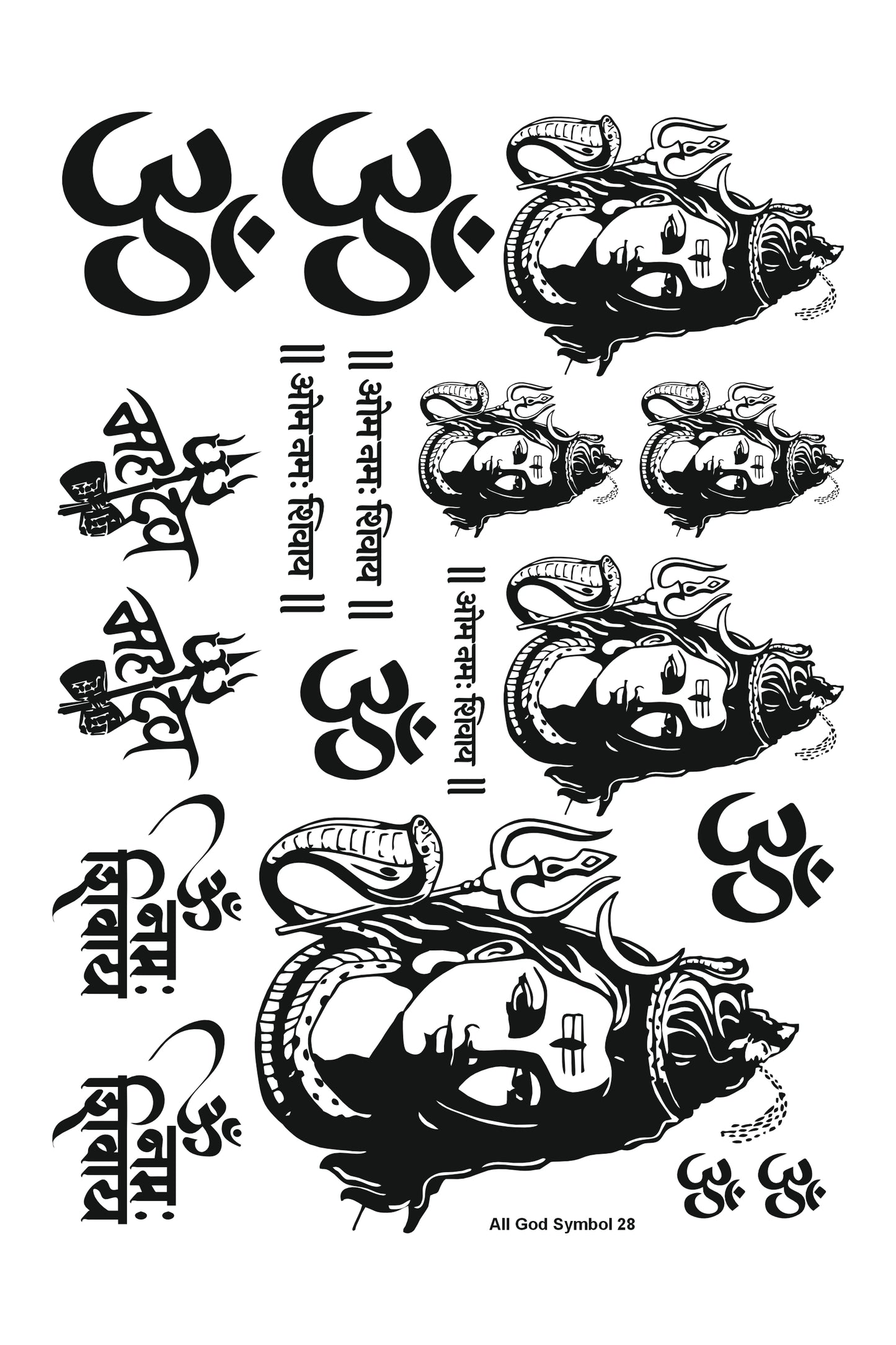 All God Symbols 28 A5 Size