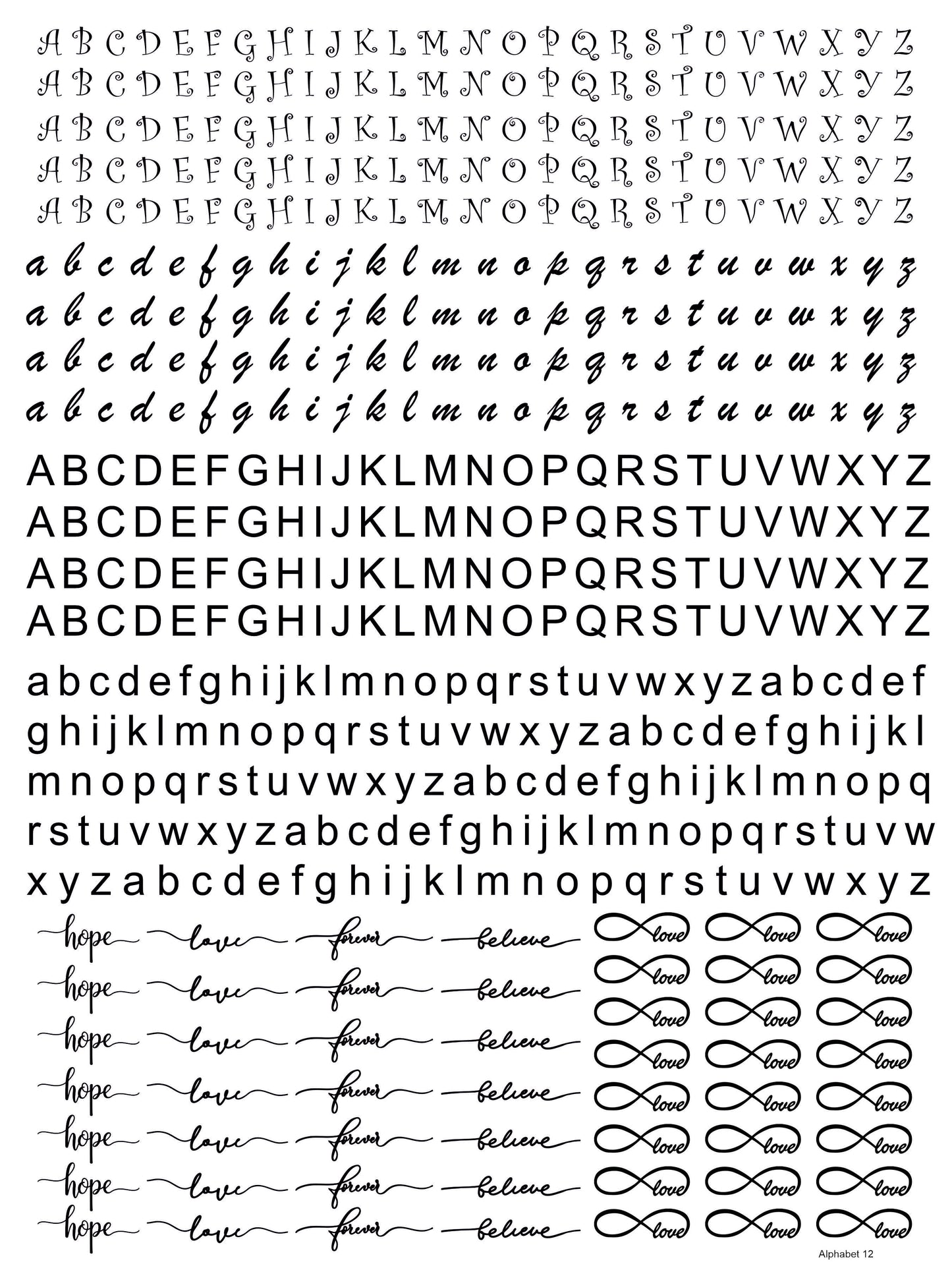 Alphabet 12 A4 Size