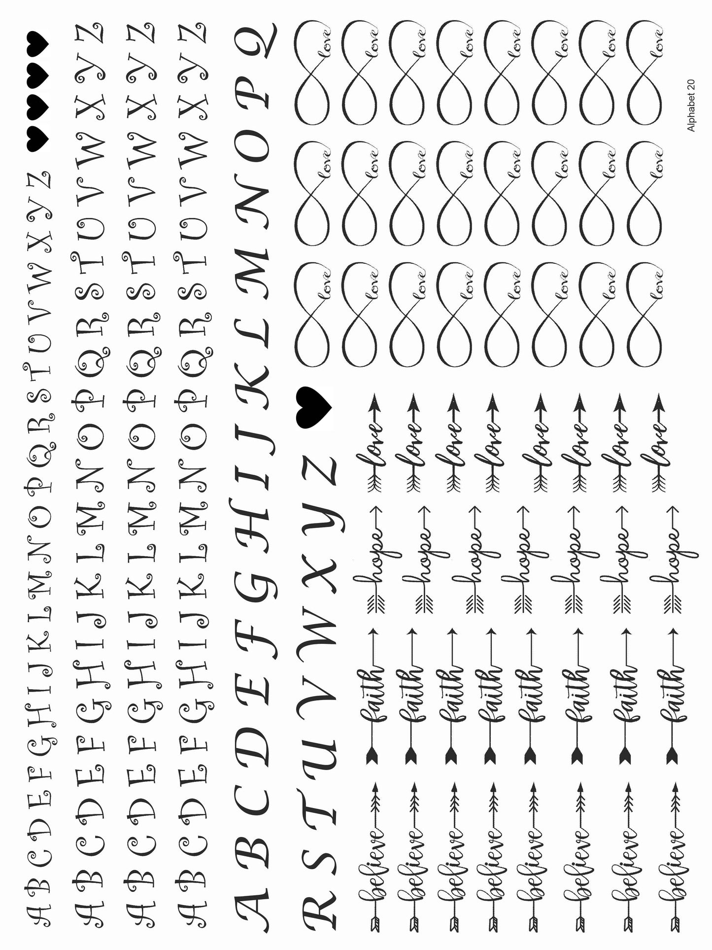 Alphabet 20 A4 Size