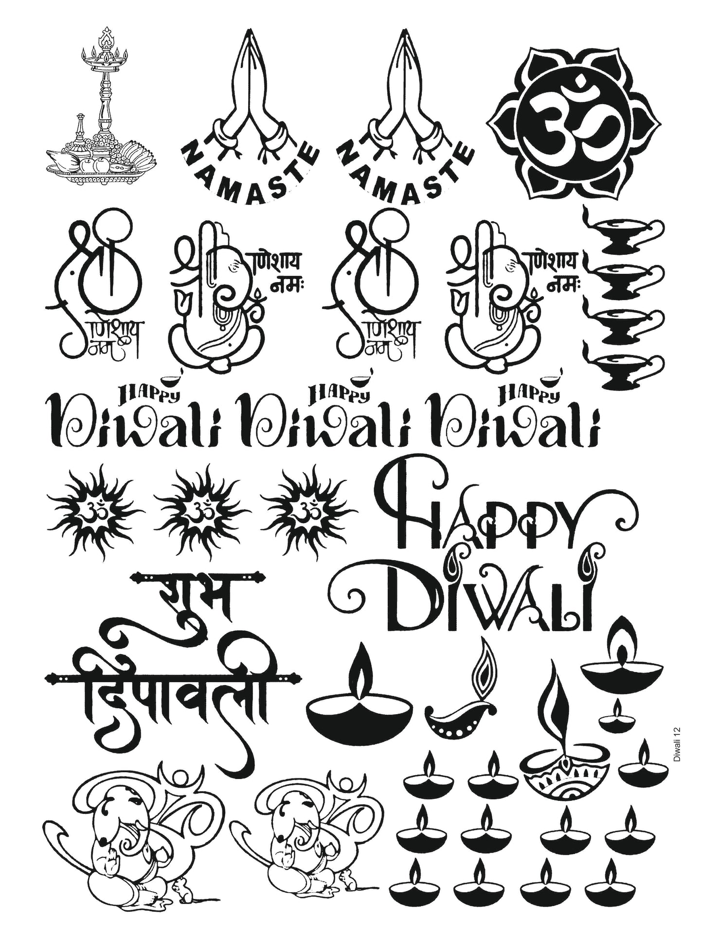Diwali 12 A5 Size