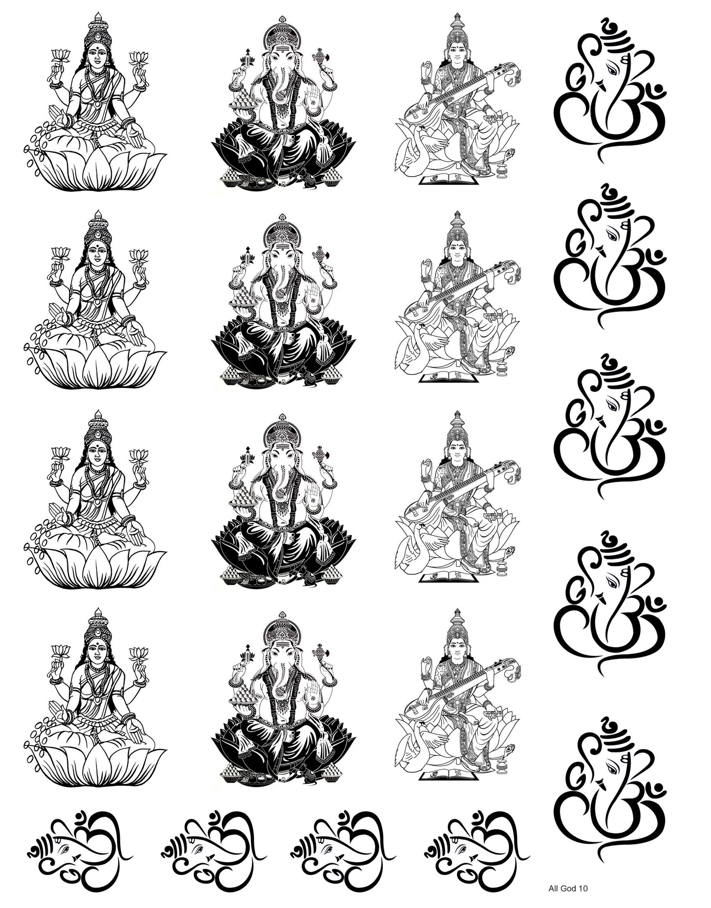 All God 10 A4 Size