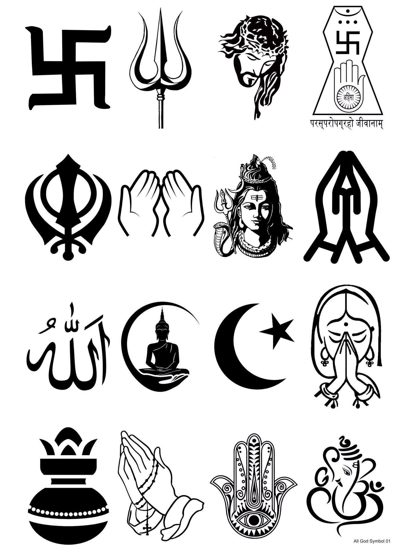 All God Symbols 01 A4 Size