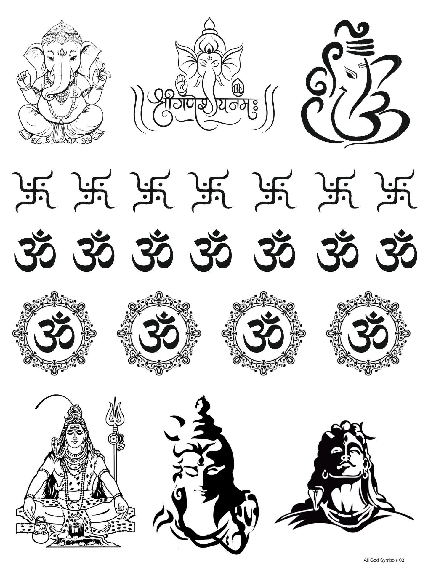 All God Symbols 03 A4 Size