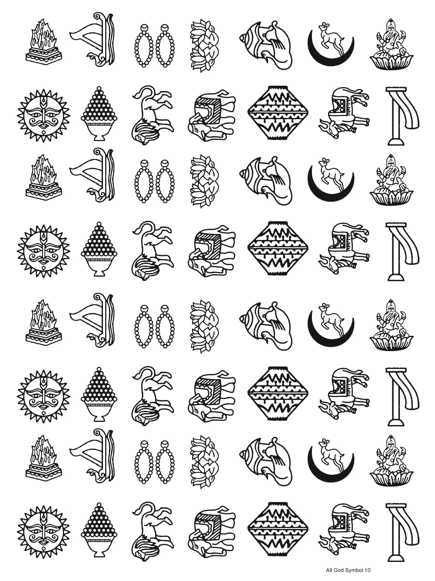 All God Symbols 10 A4 Size