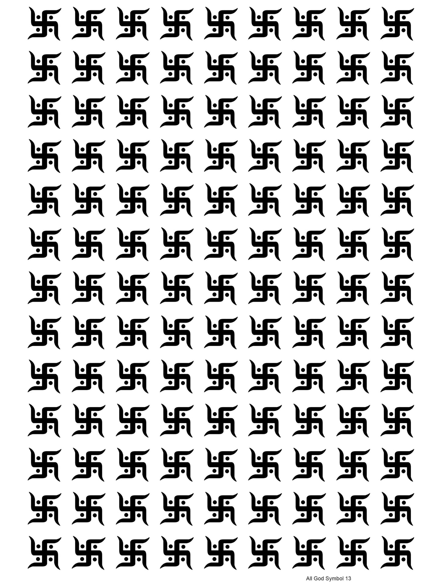 All God Symbols 13 A4 Size
