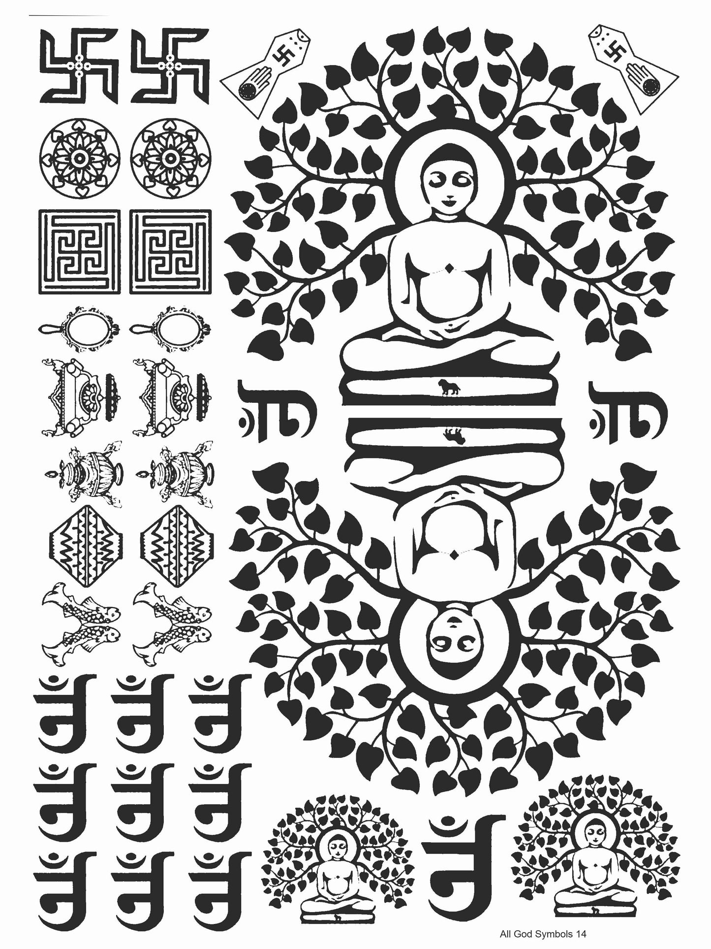 All God Symbols 14 A4 Size