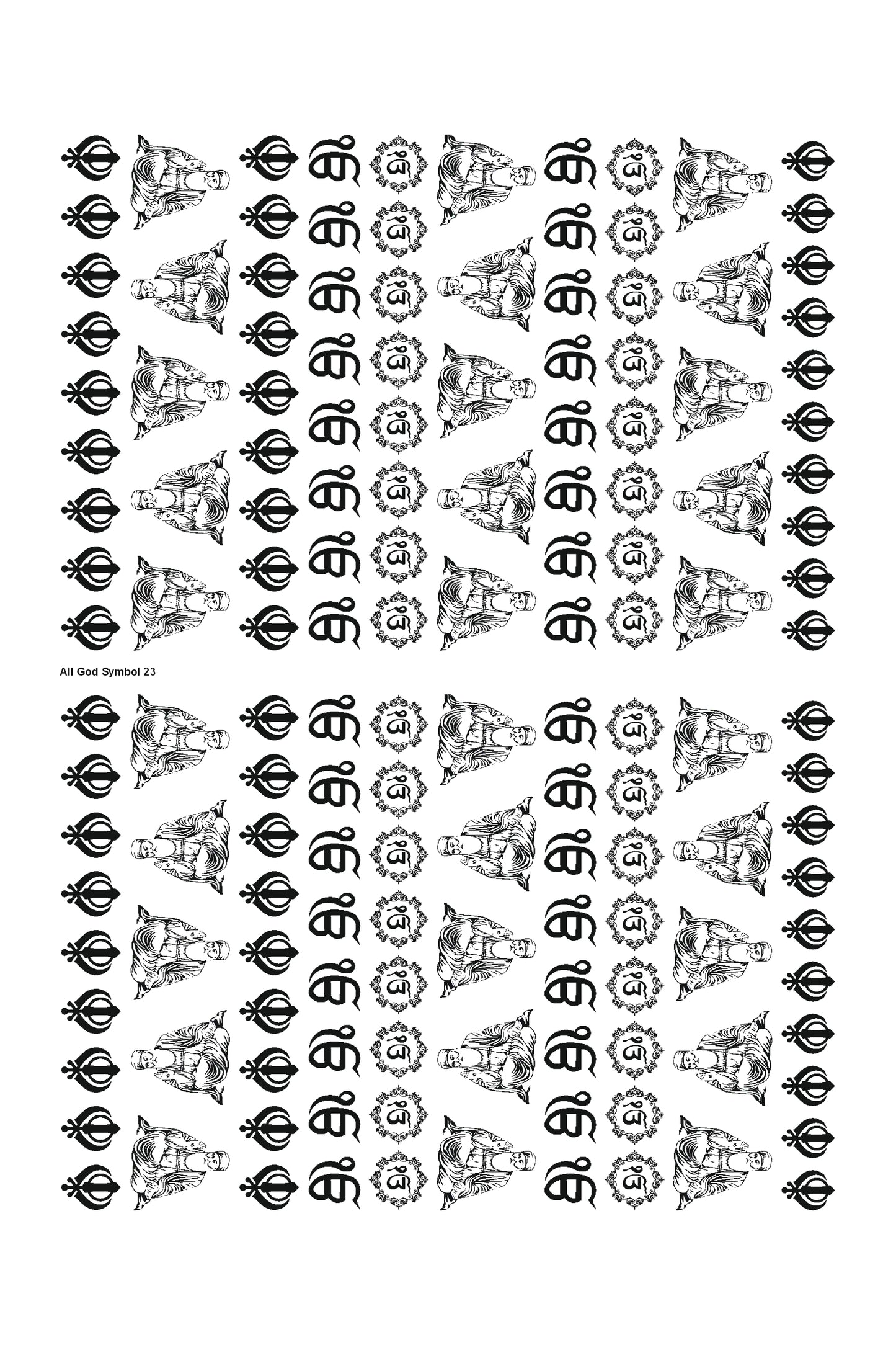 All God Symbols 23 A4 Size