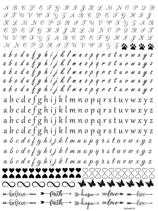Alphabet 19 A4 Size
