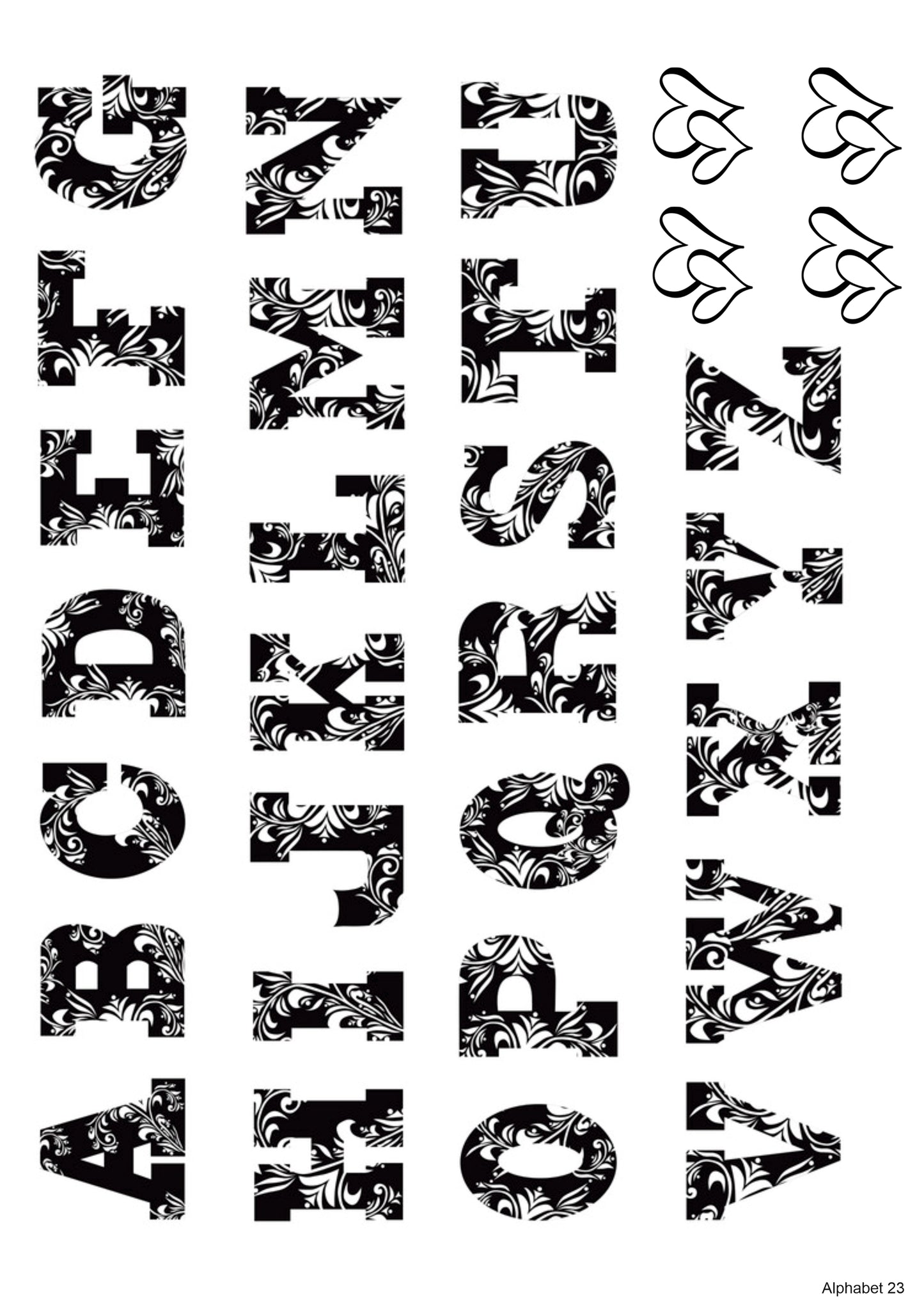 Alphabet 23 A4 Size