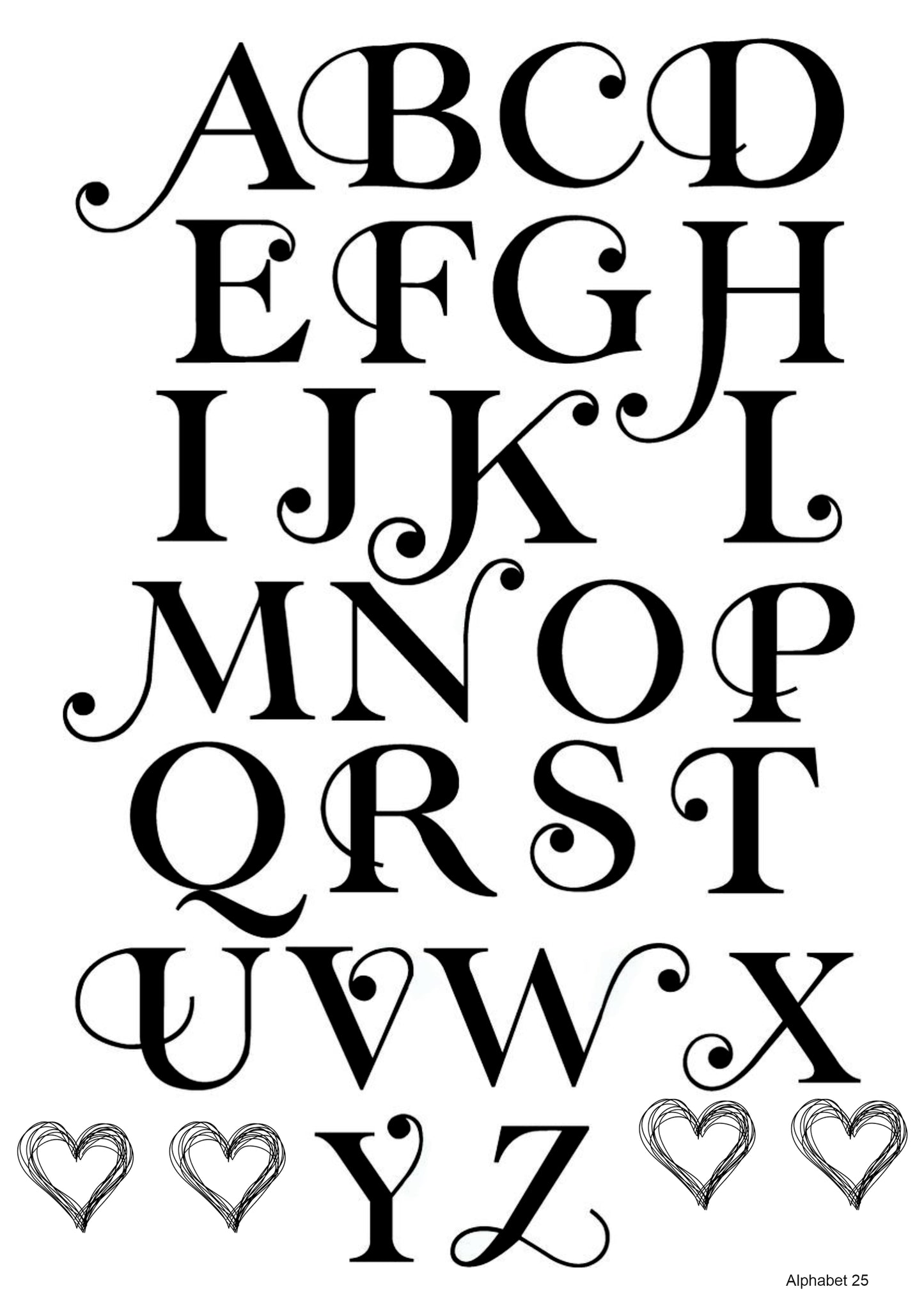 Alphabet 25 A4 Size
