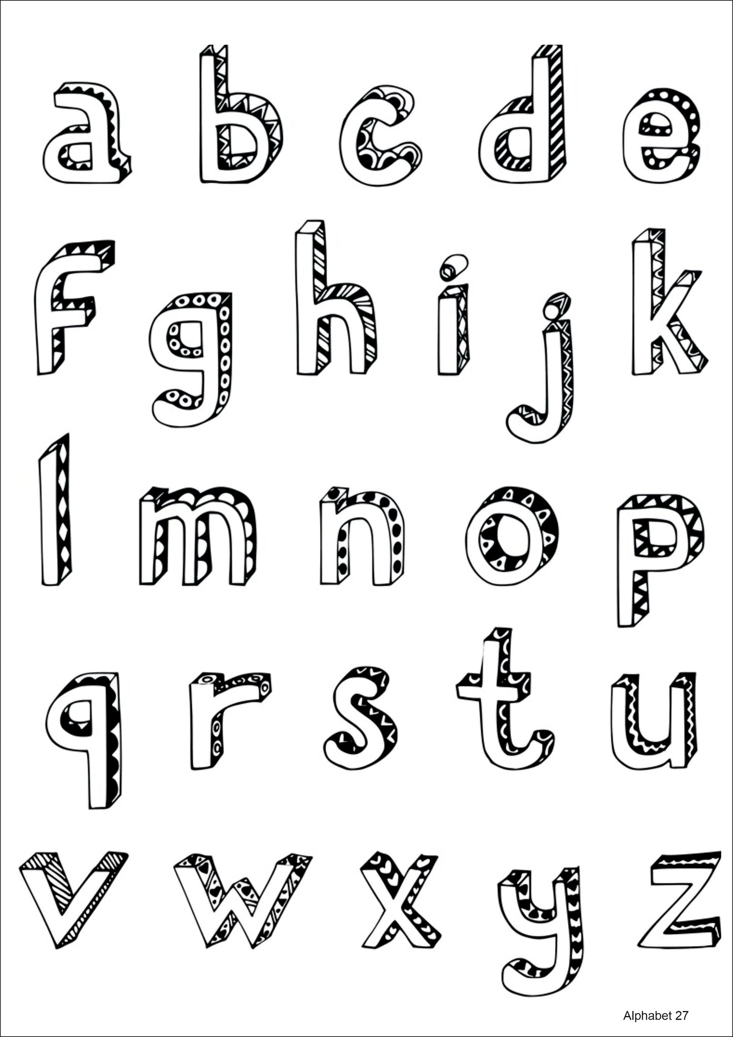 Alphabet 27 A4 Size